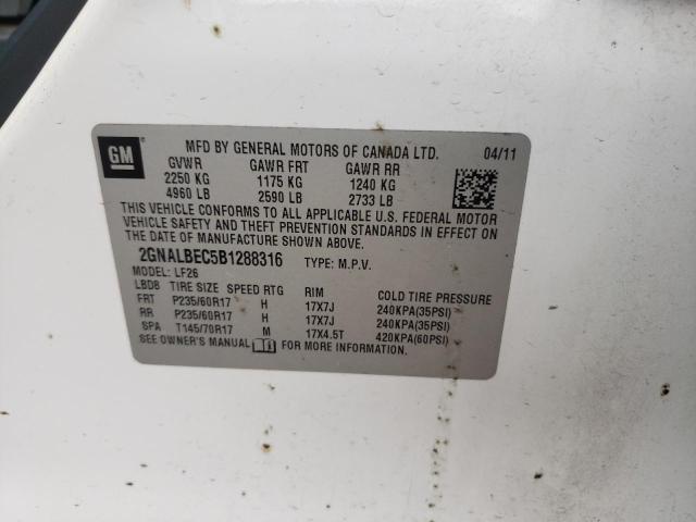 Photo 10 from auction – 2011 CHEVROLET EQUINOX LS with VIN 2GNALBEC5B1288316