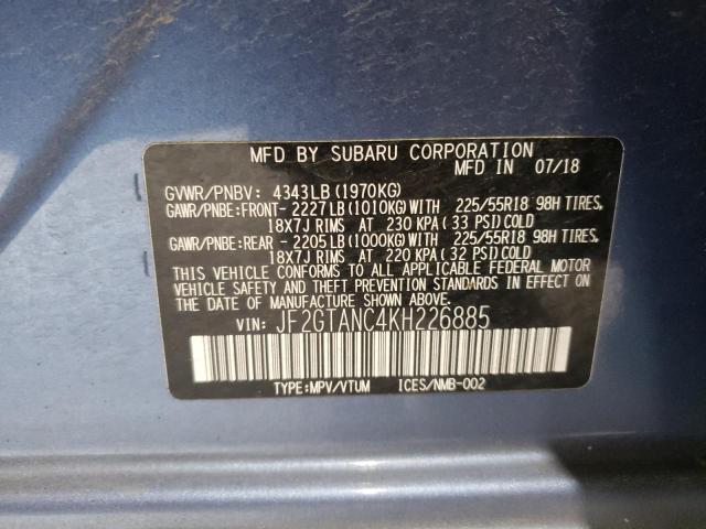 Photo 10 from auction – 2019 SUBARU CROSSTREK with VIN JF2GTANC4KH226885