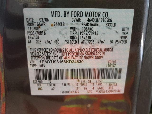 Photo 10 from auction – 2006 FORD ESCAPE with VIN 1FMYU93166KD24630