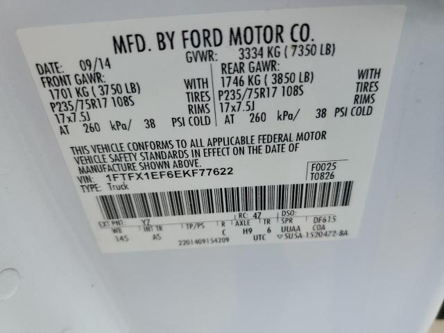 Photo 10 from auction – 2014 FORD F-150 with VIN 1FTFX1EF6EKF77622