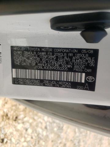 Foto 10 de la subasta – 2009 TOYOTA COROLLA BA con VIN JTDBL40E899050205