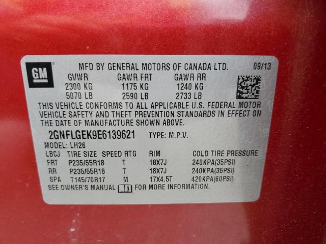 Photo 10 from auction – 2014 CHEVROLET EQUINOX LT with VIN 2GNFLGEK9E6139621