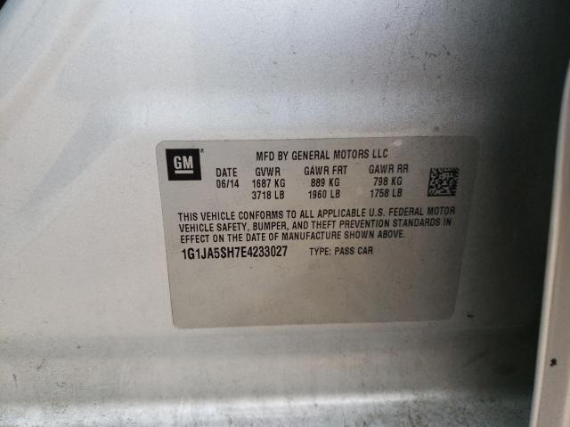 Photo 10 from auction – 2014 CHEVROLET SONIC LS with VIN 1G1JA5SH7E4233027