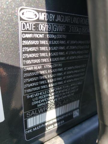 Photo 10 from auction – 2020 LAND ROVER RANGE ROVE with VIN SALWR2SE2LA879223