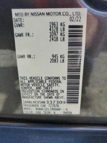 Photo 10 from auction – 2022 NISSAN ALTIMA SR with VIN 1N4BL4CV5NN337309