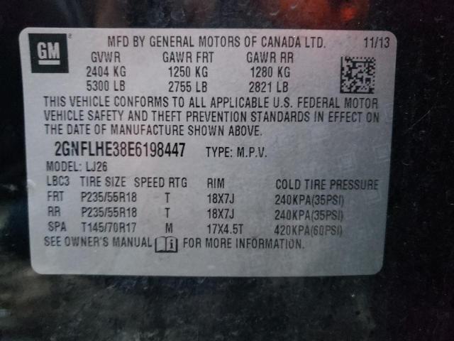 Photo 10 from auction – 2014 CHEVROLET EQUINOX LT with VIN 2GNFLHE38E6198447