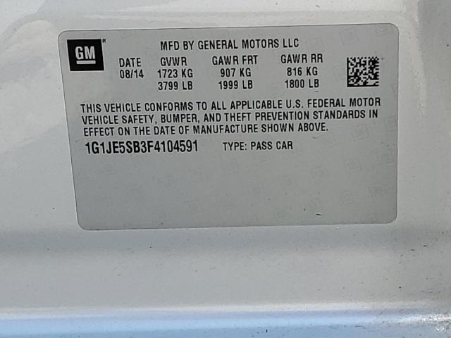 Photo 10 from auction – 2015 CHEVROLET SONIC LTZ with VIN 1G1JE5SB3F4104591