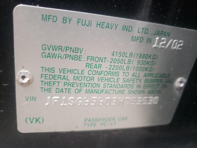 Photo 10 from auction – 2003 SUBARU FORESTER 2 with VIN JF1SG65603H753530