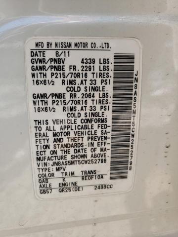 Photo 10 from auction – 2012 NISSAN ROGUE S with VIN JN8AS5MT5CW252798