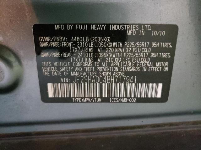 Photo 10 from auction – 2011 SUBARU FORESTER 2 with VIN JF2SHADC4BH717941