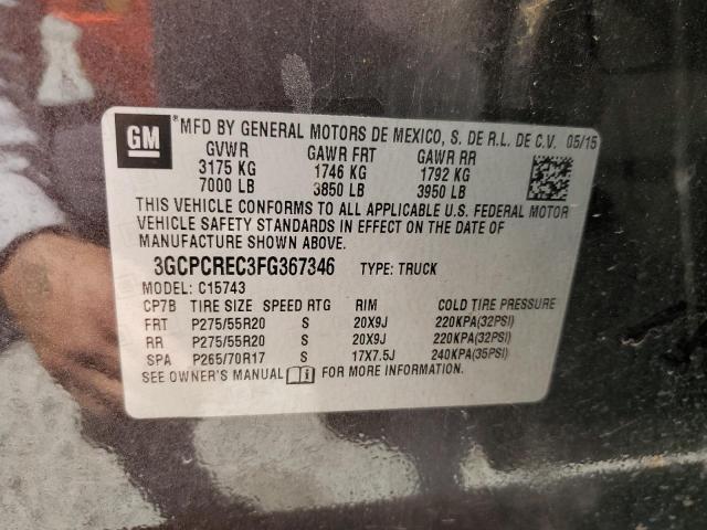 Photo 10 from auction – 2015 CHEVROLET SILVERADO with VIN 3GCPCREC3FG367346