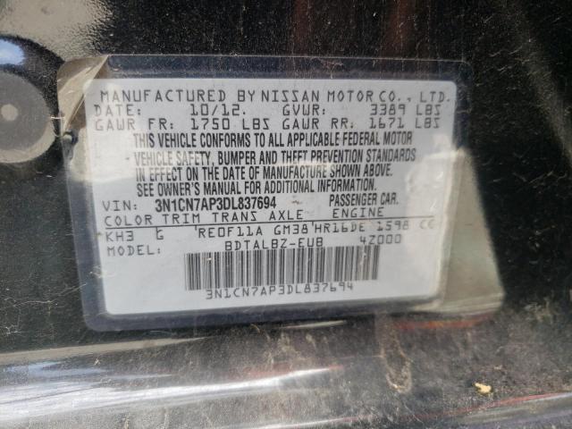 Photo 10 from auction – 2013 NISSAN VERSA S with VIN 3N1CN7AP3DL837694