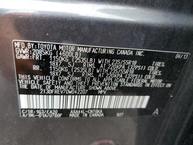 Photo 10 from auction – 2013 TOYOTA RAV4 LIMIT with VIN 2T3DFREV7DW042207