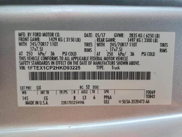 Photo 10 from auction – 2017 FORD F150 SUPER with VIN 1FTEX1CP2HKD93225