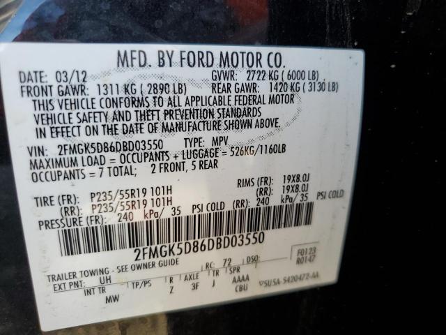 Foto 10 de la subasta – 2013 FORD FLEX LIMIT con VIN 2FMGK5D86DBD03550