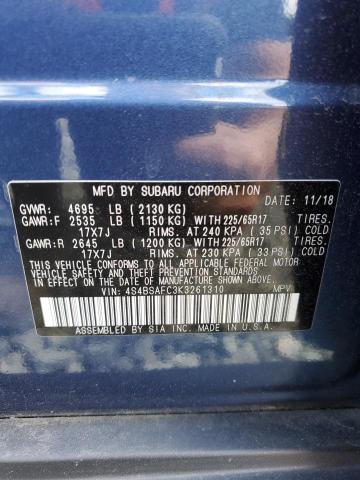 Photo 10 from auction – 2019 SUBARU OUTBACK 2. with VIN 4S4BSAFC3K3261310