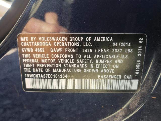Photo 10 from auction – 2014 VOLKSWAGEN PASSAT SEL with VIN 1VWCN7A37EC101264