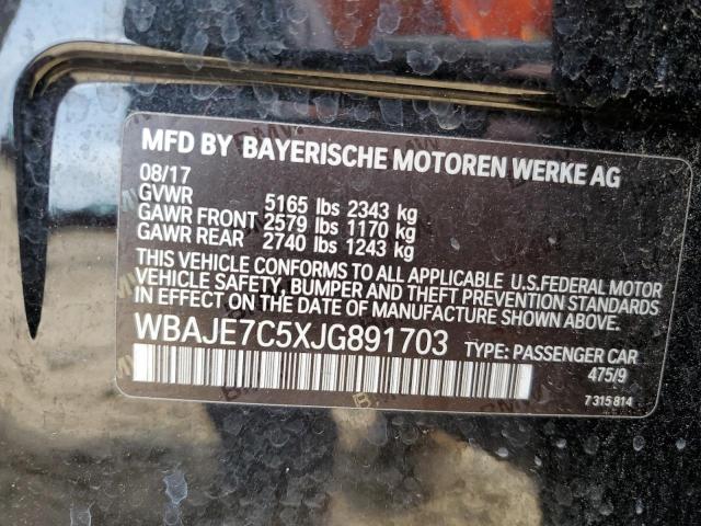 Photo 10 from auction – 2018 BMW 540 XI with VIN WBAJE7C5XJG891703
