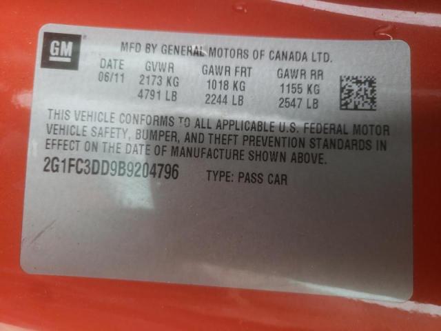 Photo 10 from auction – 2011 CHEVROLET CAMARO LT with VIN 2G1FC3DD9B9204796