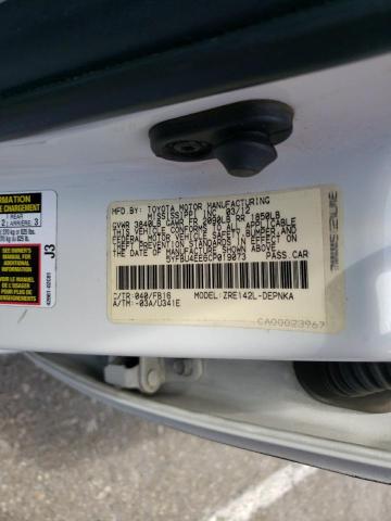 Photo 10 from auction – 2012 TOYOTA COROLLA BA with VIN 5YFBU4EE6CP019073