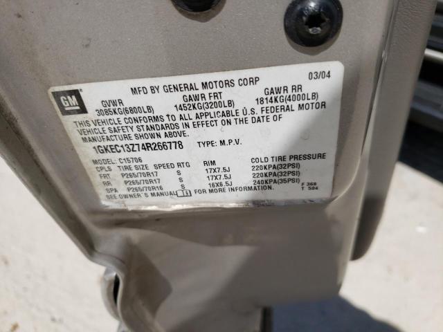 Photo 10 from auction – 2004 GMC YUKON with VIN 1GKEC13Z74R266778
