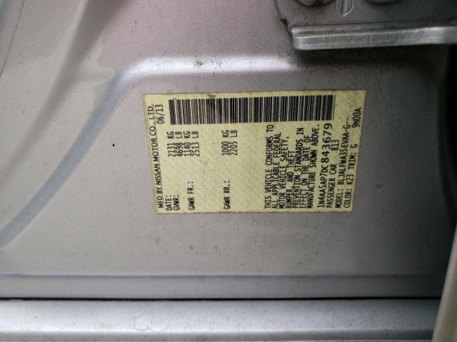 Photo 10 from auction – 2013 NISSAN MAXIMA S with VIN 1N4AA5AP7DC843679