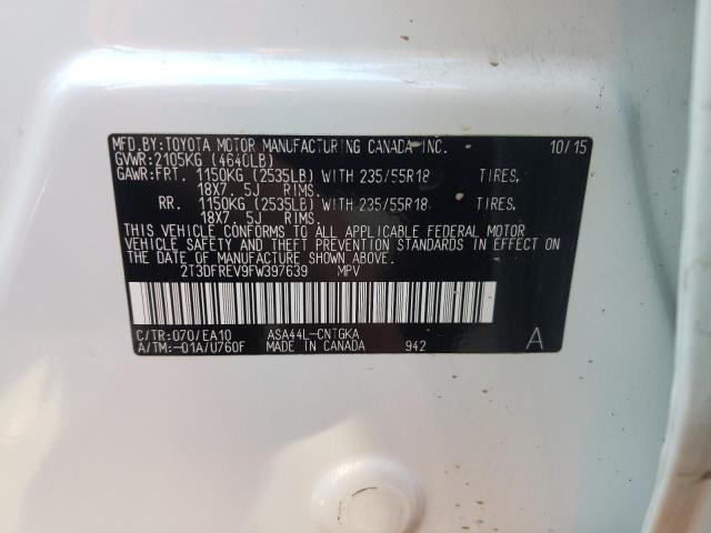 Photo 10 from auction – 2015 TOYOTA RAV4 LIMIT with VIN 2T3DFREV9FW397639
