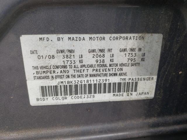 Photo 10 from auction – 2008 MAZDA 3 I with VIN JM1BK32G181112391