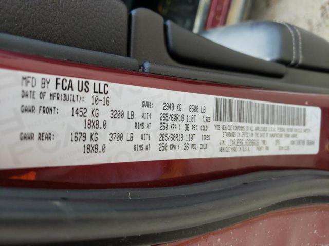 Photo 10 from auction – 2017 JEEP GRAND CHER with VIN 1C4RJEBG1HC696616