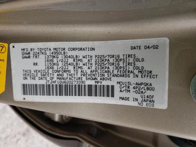 صورة رقم 10 من المزاد - 2002 LEXUS RX 300 مع VIN JTJHF10U620273390