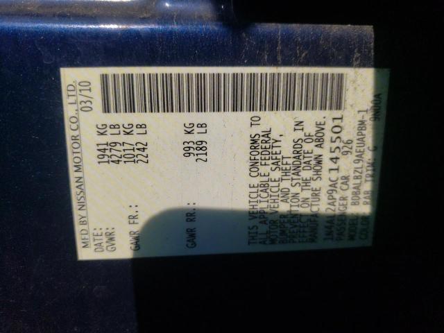 Photo 10 from auction – 2010 NISSAN ALTIMA BAS with VIN 1N4AL2AP9AC145501