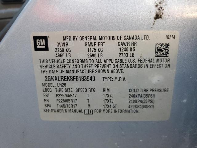 Photo 10 from auction – 2015 GMC TERRAIN SL with VIN 2GKALREK8F6183940