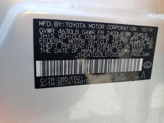 Photo 10 from auction – 2020 LEXUS IS 300 PRE with VIN JTHDA1D23L5103287