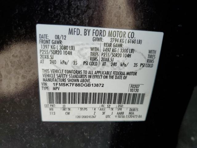 Photo 10 from auction – 2013 FORD EXPLORER L with VIN 1FM5K7F88DGB13872