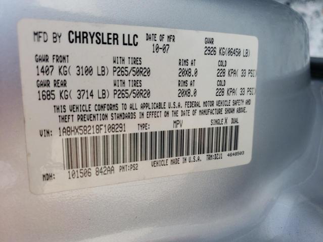 Photo 10 from auction – 2008 CHRYSLER ASPEN LIMI with VIN 1A8HX58218F108291
