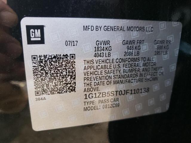 Photo 10 from auction – 2018 CHEVROLET MALIBU LS with VIN 1G1ZB5ST0JF110138