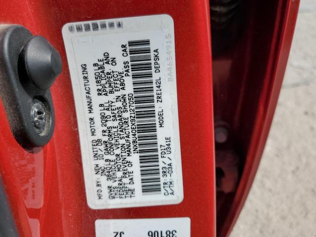 Photo 10 from auction – 2009 TOYOTA COROLLA BA with VIN 1NXBU40EX9Z127050