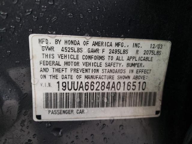 Photo 10 from auction – 2004 ACURA TL with VIN 19UUA66284A016510