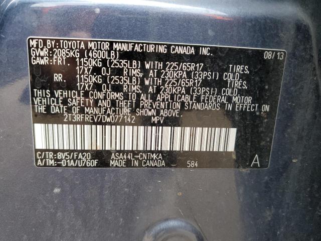 Photo 10 from auction – 2013 TOYOTA RAV4 XLE with VIN 2T3RFREV7DW077142