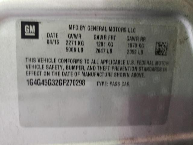 Photo 10 from auction – 2016 BUICK LACROSSE S with VIN 1G4G45G32GF270298