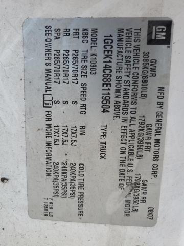 Foto 10 de la subasta – 2008 CHEVROLET SILVERADO con VIN 1GCEK14C68E119504