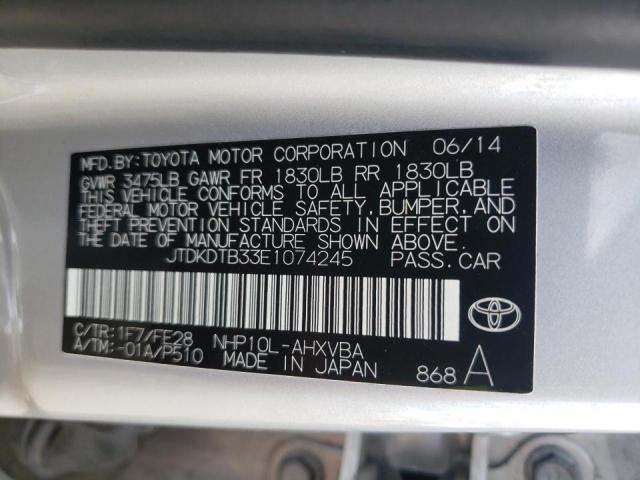 Photo 10 from auction – 2014 TOYOTA PRIUS C with VIN JTDKDTB33E1074245