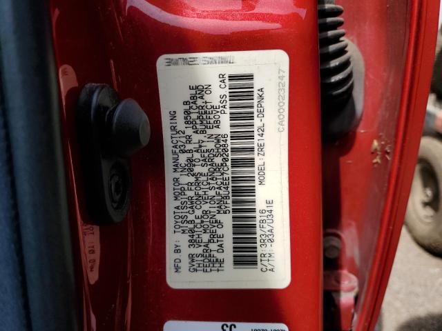 Photo 10 from auction – 2012 TOYOTA COROLLA BA with VIN 5YFBU4EE7CP020846