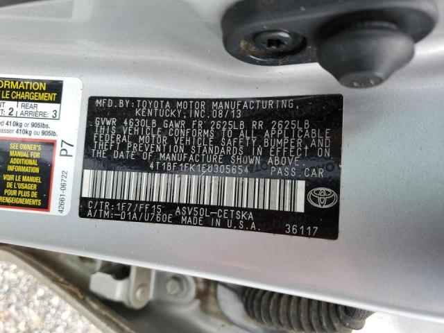 Photo 10 from auction – 2014 TOYOTA CAMRY L with VIN 4T1BF1FK1EU305654