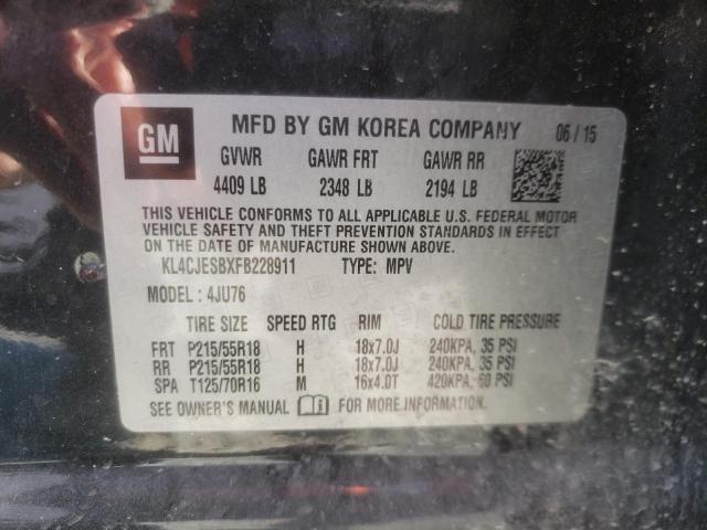 Photo 10 from auction – 2015 BUICK ENCORE with VIN KL4CJESBXFB228911