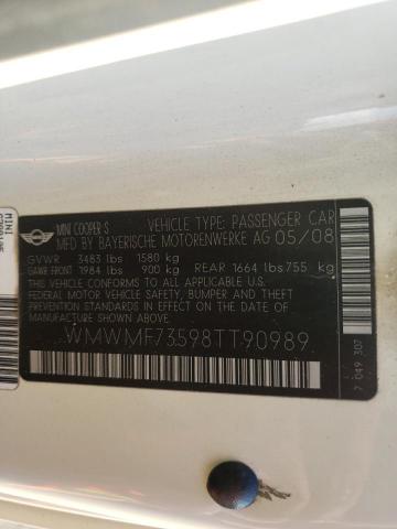 Photo 10 from auction – 2008 MINI COOPER S with VIN WMWMF73598TT90989