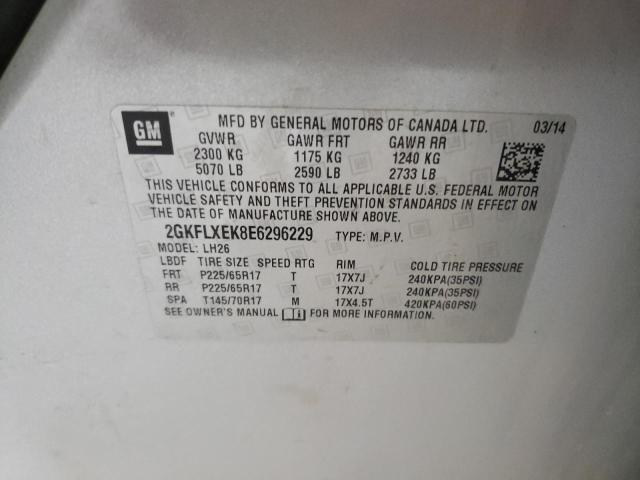 Photo 10 from auction – 2014 GMC TERRAIN SL with VIN 2GKFLXEK8E6296229