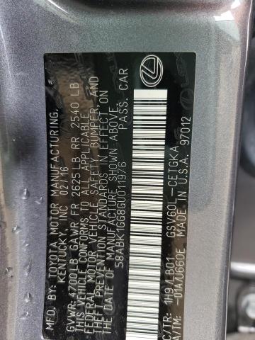 Photo 10 from auction – 2016 LEXUS ES 350 with VIN 58ABK1GG8GU011976