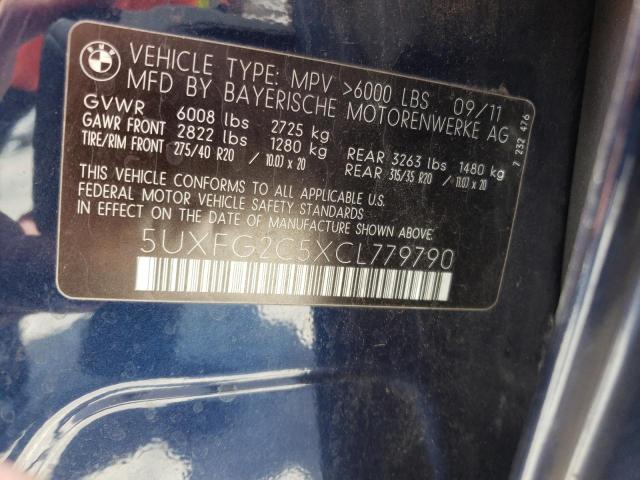 Photo 10 from auction – 2012 BMW X6 XDRIVE3 with VIN 5UXFG2C5XCL779790