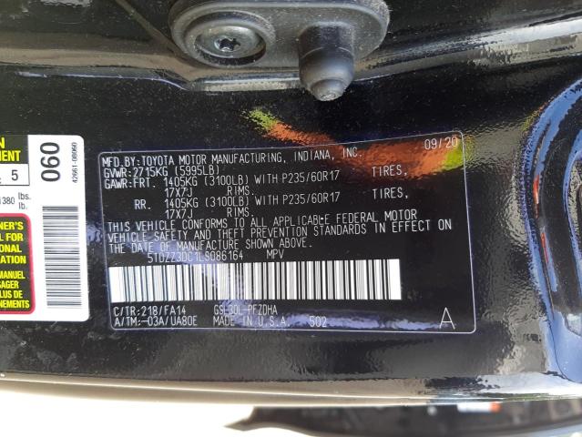 Photo 10 from auction – 2020 TOYOTA SIENNA L with VIN 5TDZZ3DC1LS086164